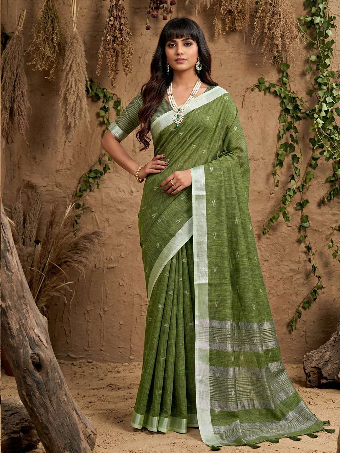 RITIKA BY ASLIWHOLESALE 1001 TO 1006 SERIES LINEN COTTON PRINTED SAREES-00281
