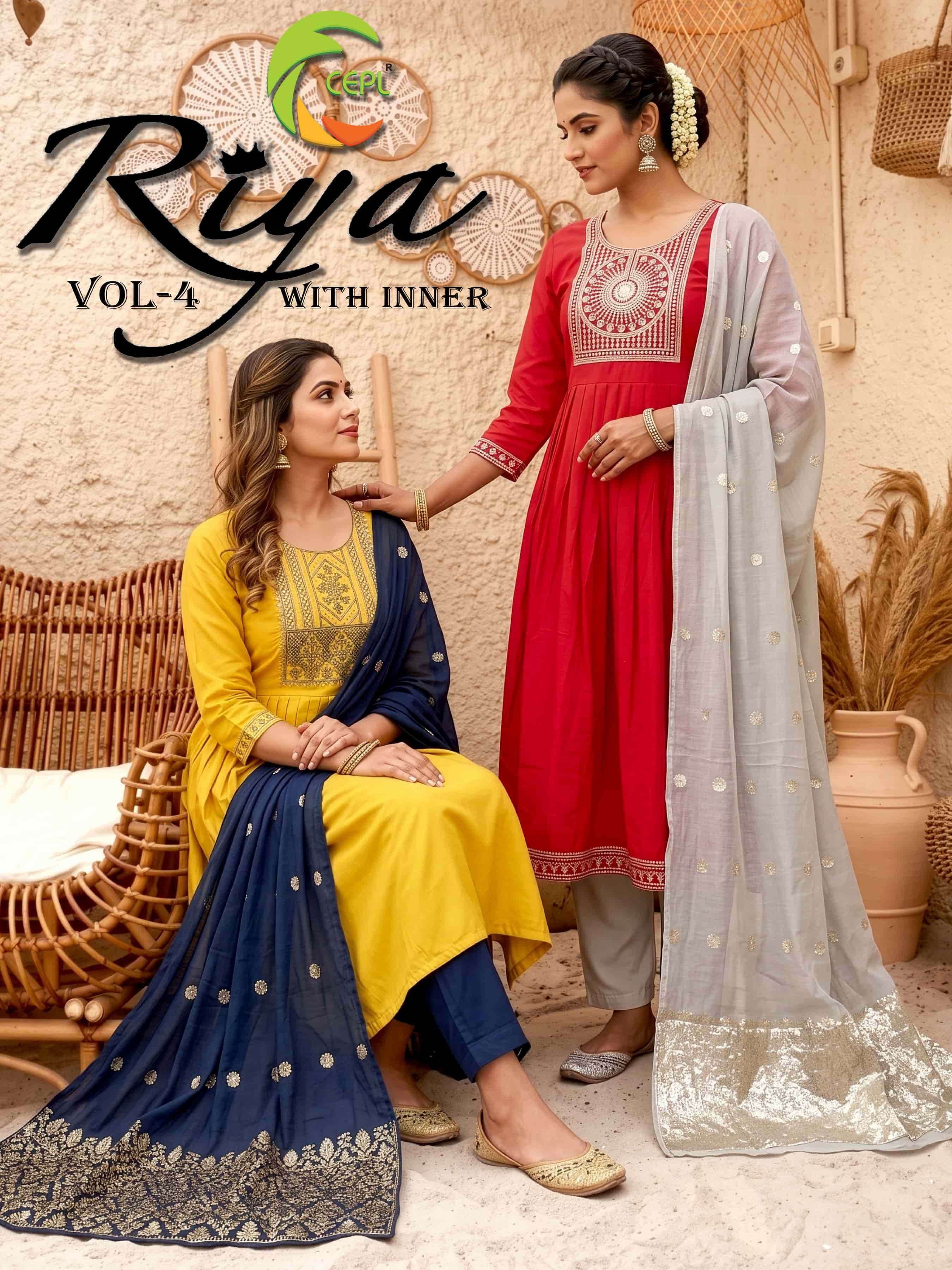 RIYA VOL-4 BY ASLIWHOLESALE ROMAN SILK STITHCED DRESSES - 00320