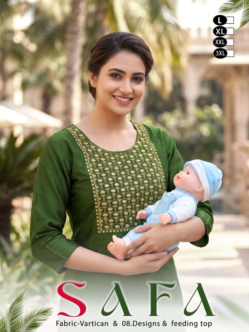 SAFA BY ASLIWHOLESALE VARTICAN EMBROIDERY STITCHED KURTIS SET-00320