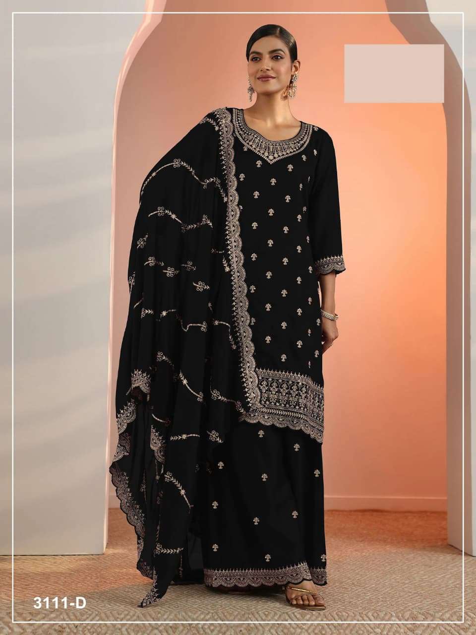 SANIYA BY ASLIWHOLESALE BLOOMING GEORGETTE WITH EMBROIDERY SEQUNCE DRESSES - 00265