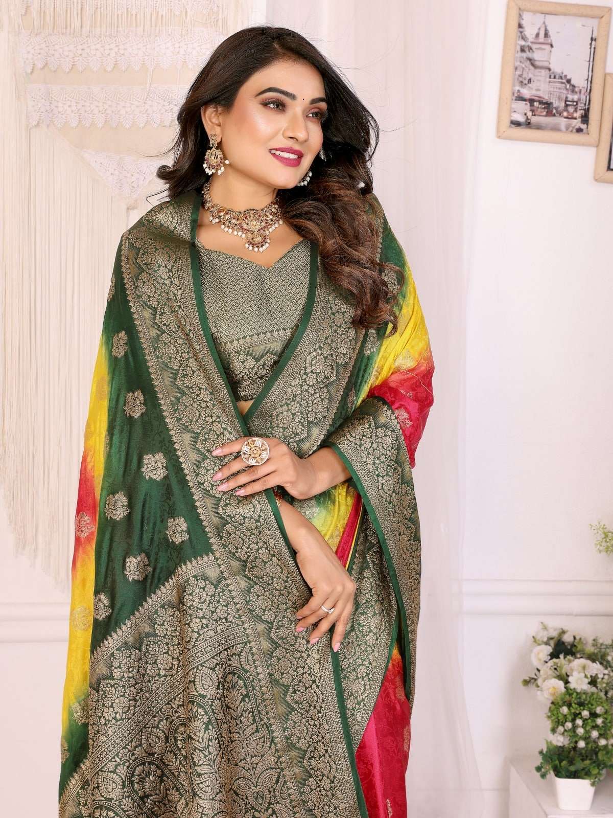 SATRANGI BY ASLIWHOLESALE SATIN SILK PREMIUM SAREES - 00125