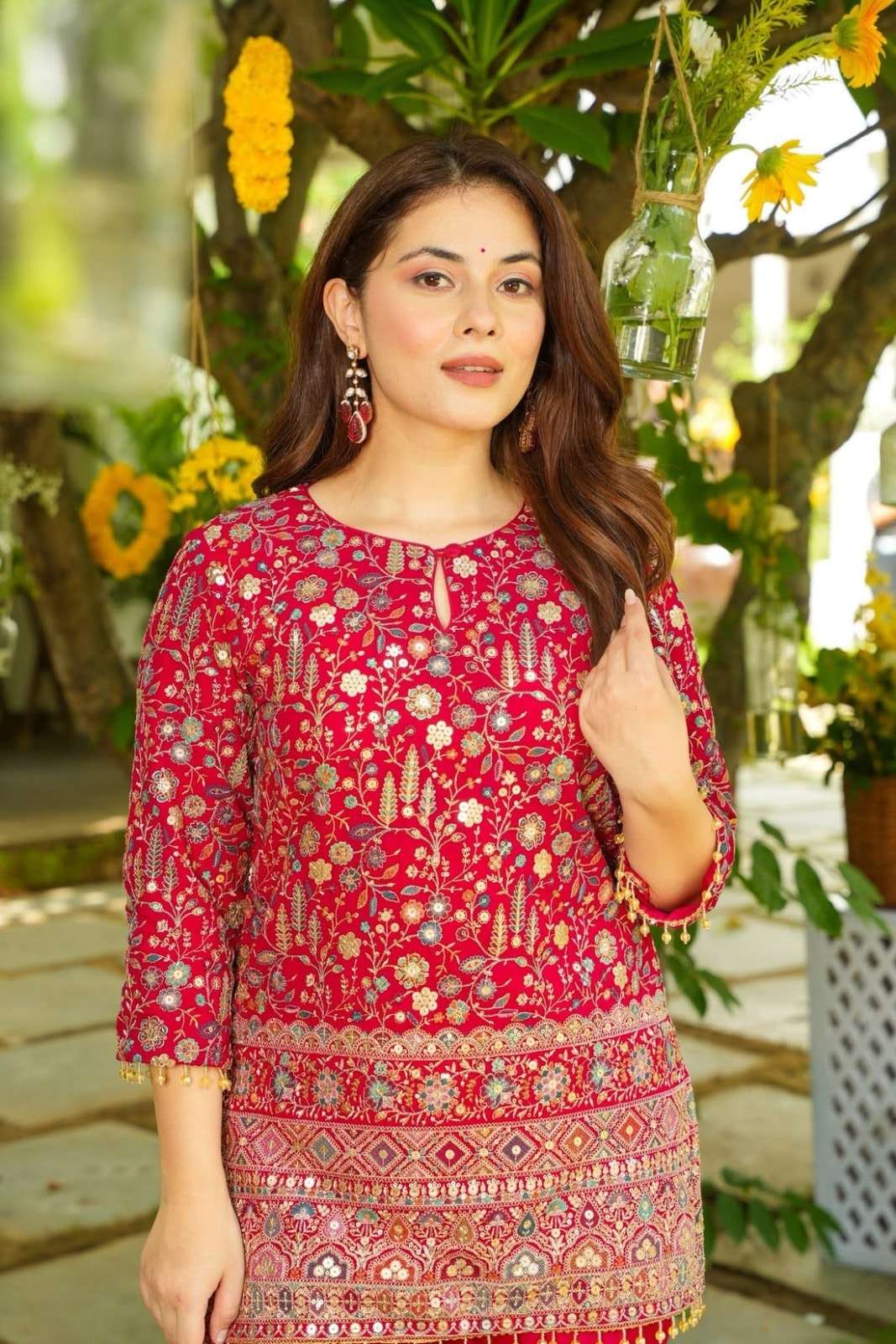 SC666 BY ASLIWHOLESALE CREPE SILK WITH SEQUENCE EMBROIDERY CO-ORD SET - 00264
