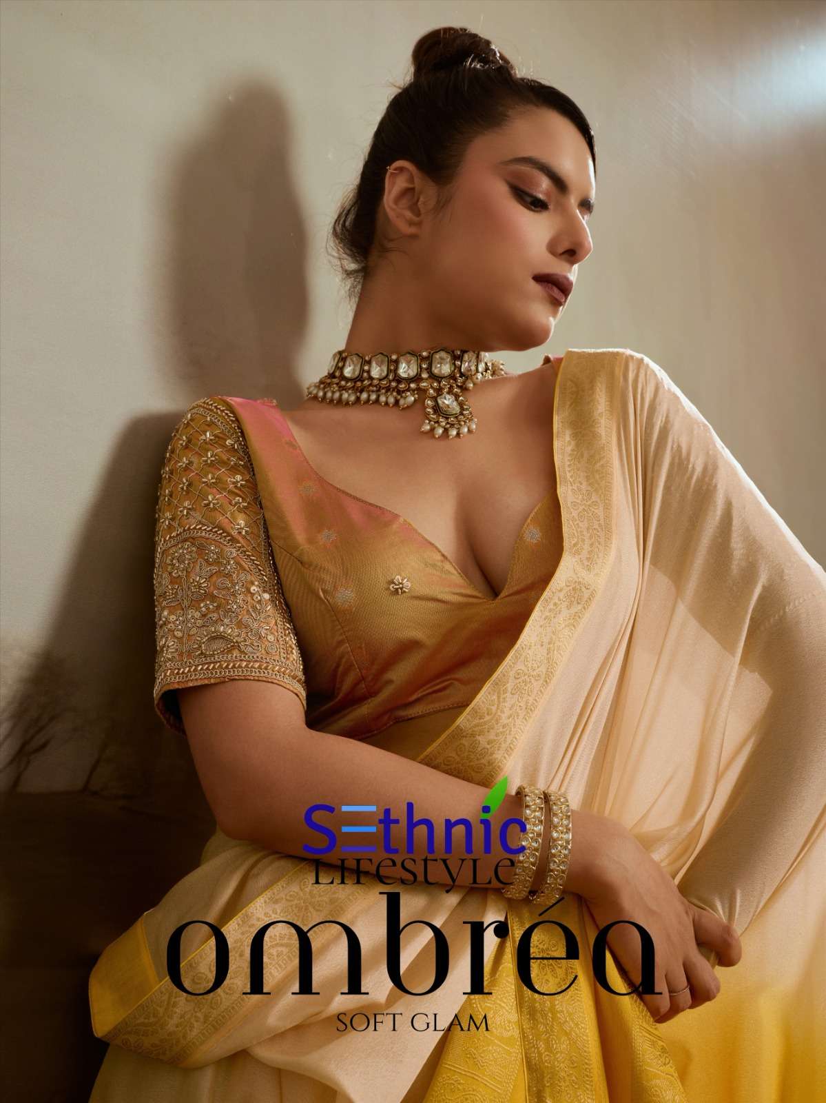 SETHNIC LIFESTYLE OMBREA 6001 TO 6005 SERIES CHIFFON PRINTED SAREES-00137