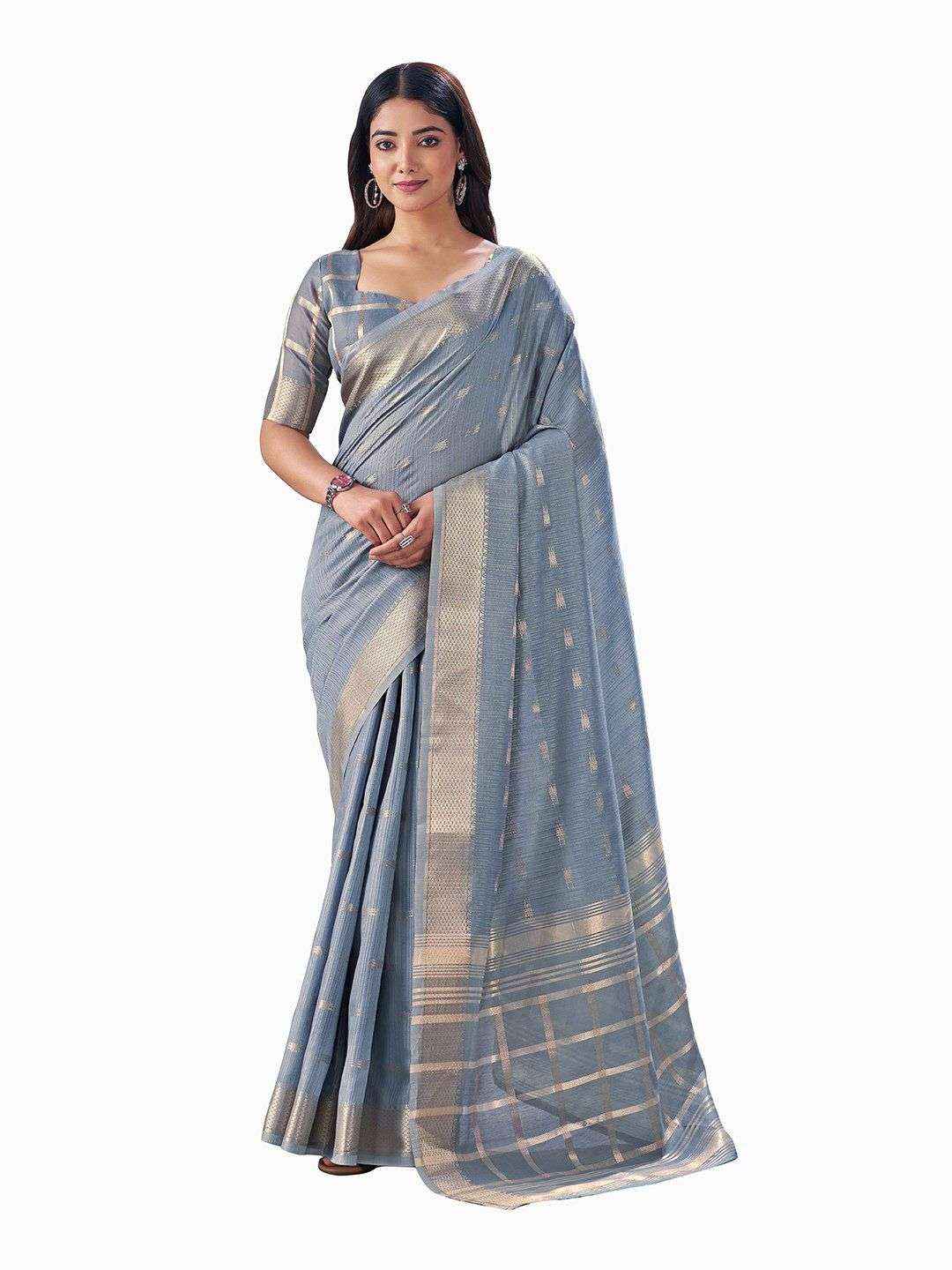 SF-1064 BY ASLIWHOLESALE LINEN COTTON SAREES-00314