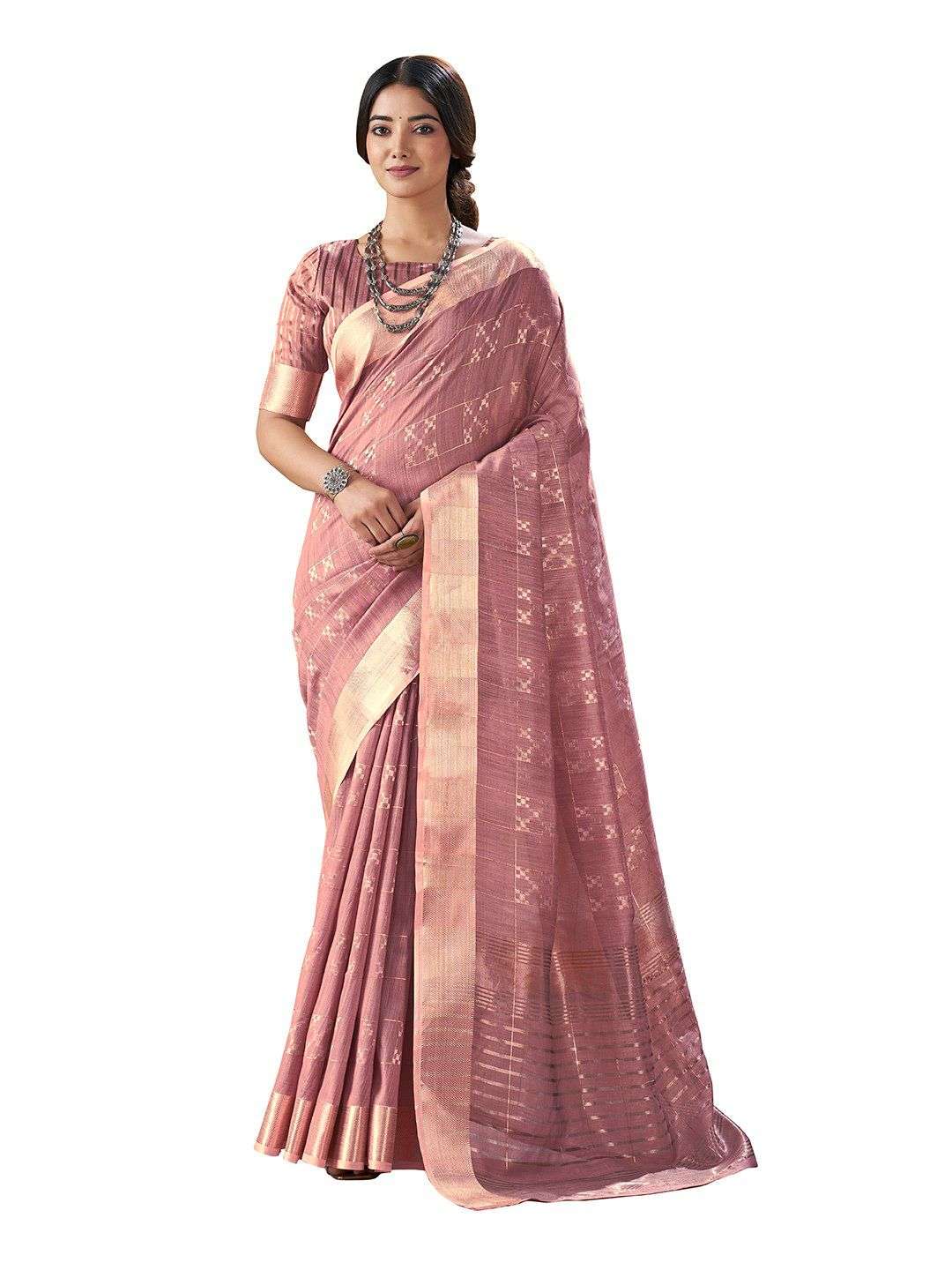 SF-1065 BY ASLIWHOLESALE LINEN COTTON SAREES-00314