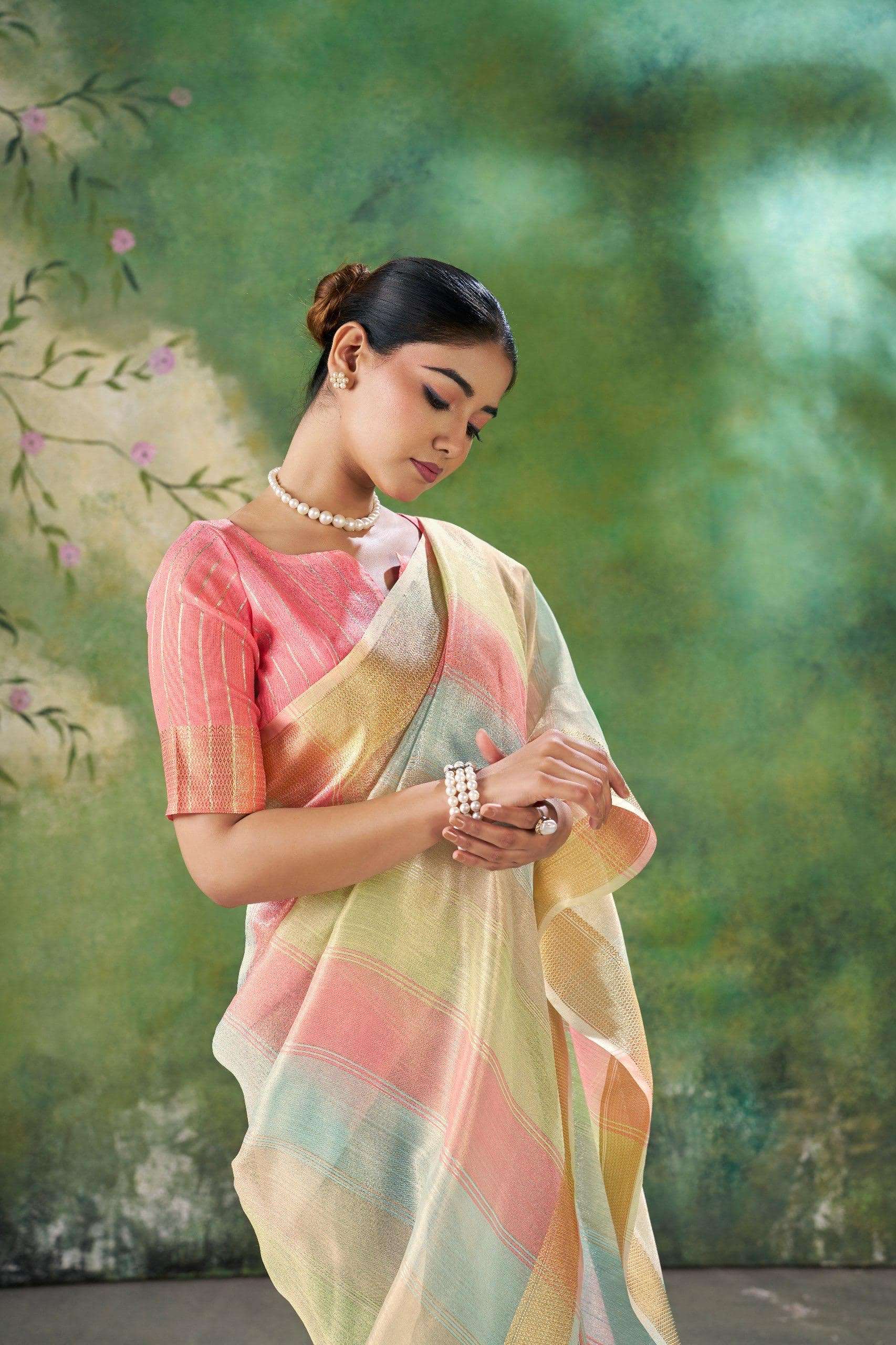 SF-1066 BY ASLIWHOLESALE LINEN COTTON SILK SAREES-00314