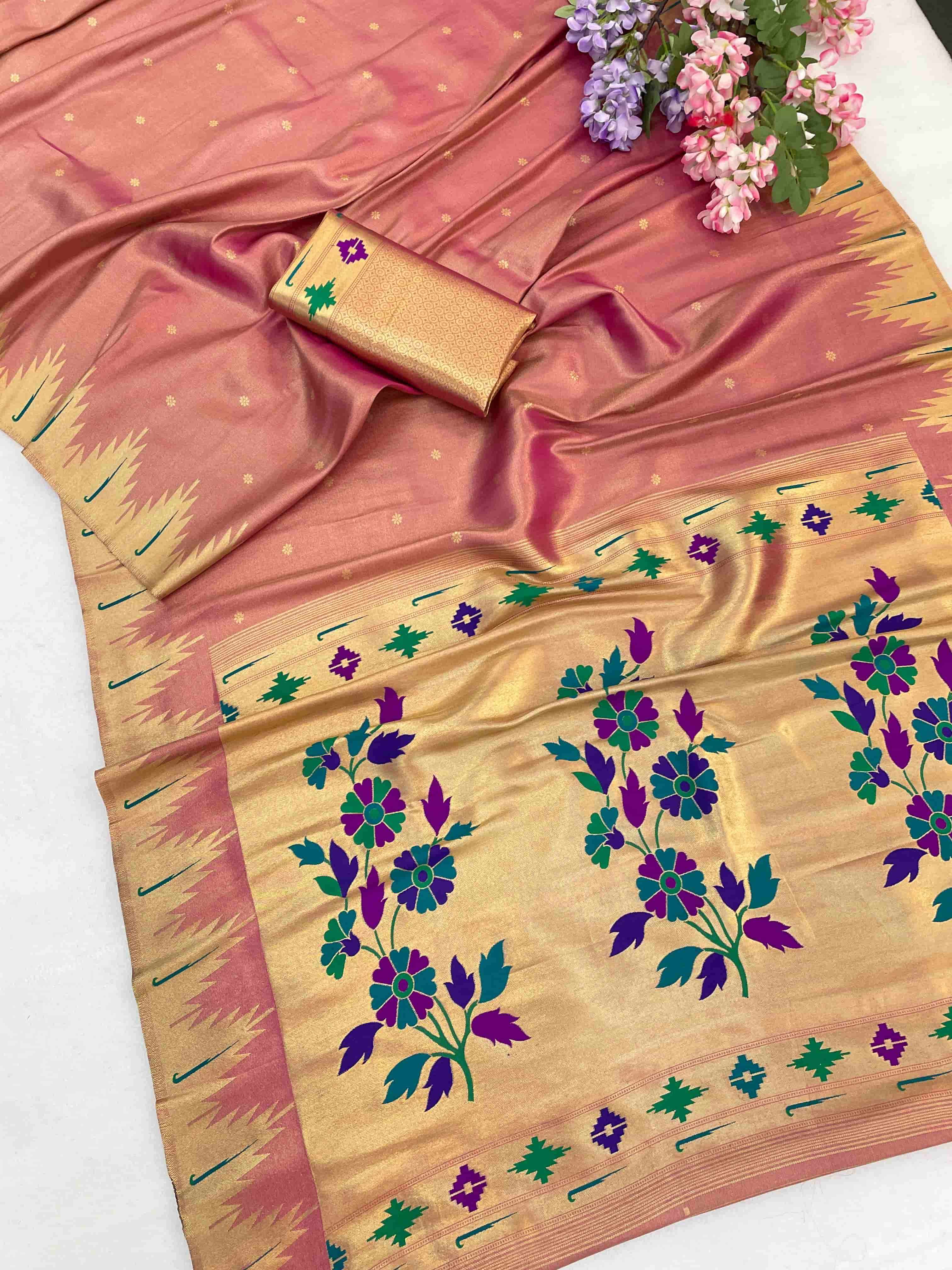 SF-1067 BY ASLIWHOLESALE TISSUE SILK ZARI WEAVING SAREES-00314