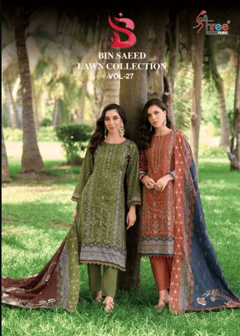 SHREE FAB BIN SAEED VOL-27 2701 TO 2706 SERIES COTTON PRINTED SUIT SET-00201