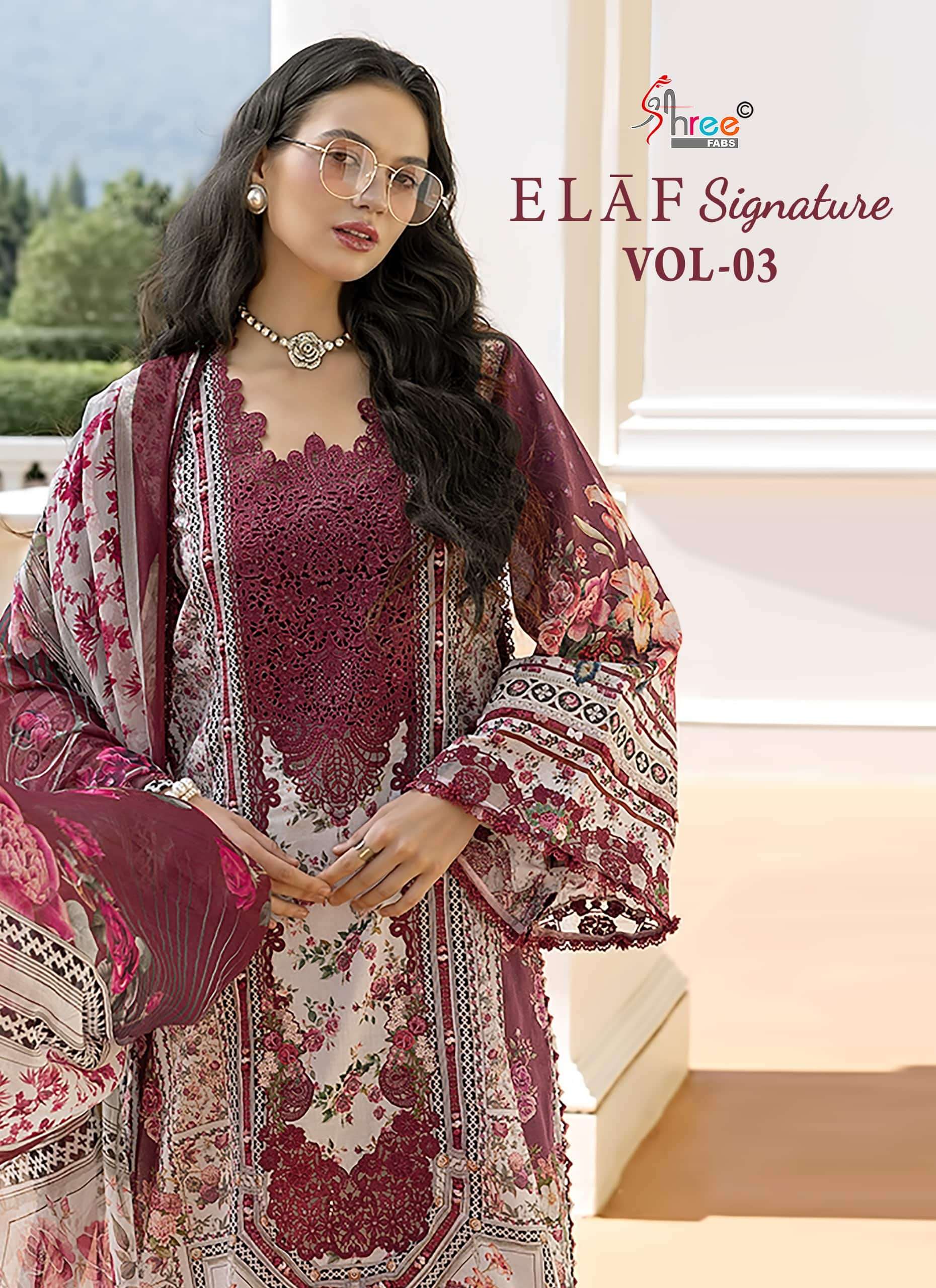 SHREE FAB ELAF SIGNATURE VOL-03 4351 TO 4358 SERIES COTTON PRINTED PAKISTANI SUIT SET-00011