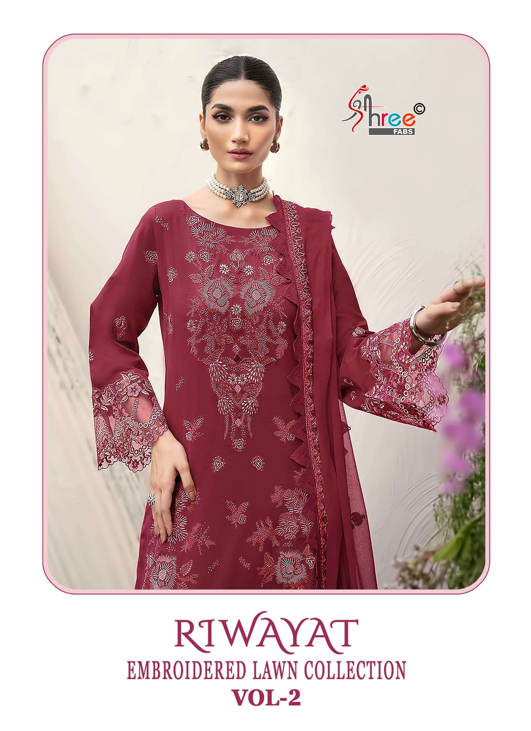 SHREE FAB RIWAYAT VOL-02 4284 TO 4286 SERIES COTTON EMBROIDERY PAKISTANI SUIT-00201
