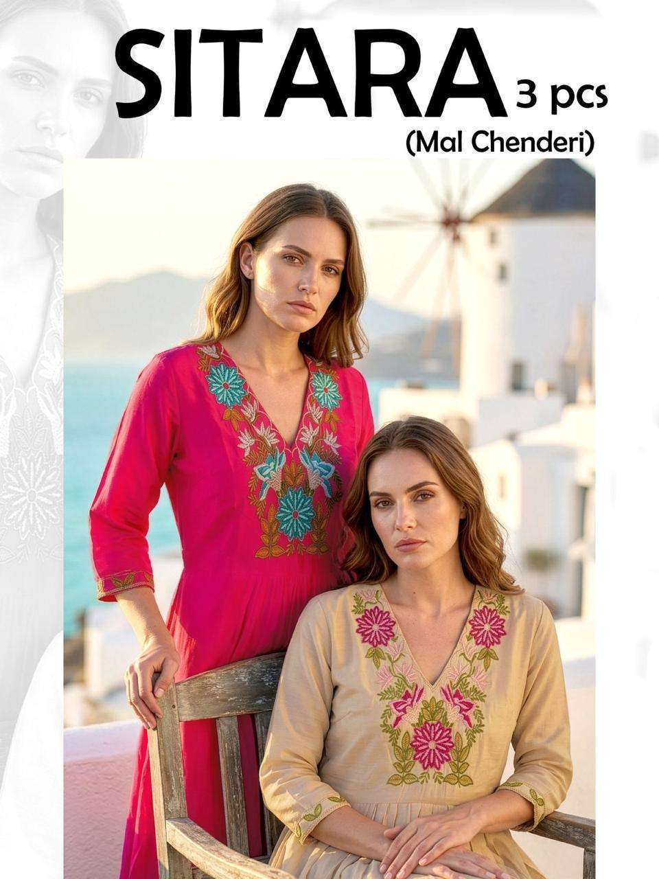 SITARA VOL-2 BY ASLIWHOLESALE MUL CHANDERI EMBROIDERY STITCHED DRESSES - 00320