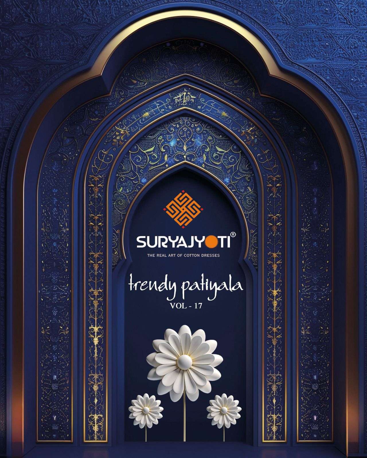 SURYAJYOTI TRENDY PATIYALA VOL-17 17001 TO 17020 SERIES COTTON PRINTED PUNJABI SUIT SET-00015