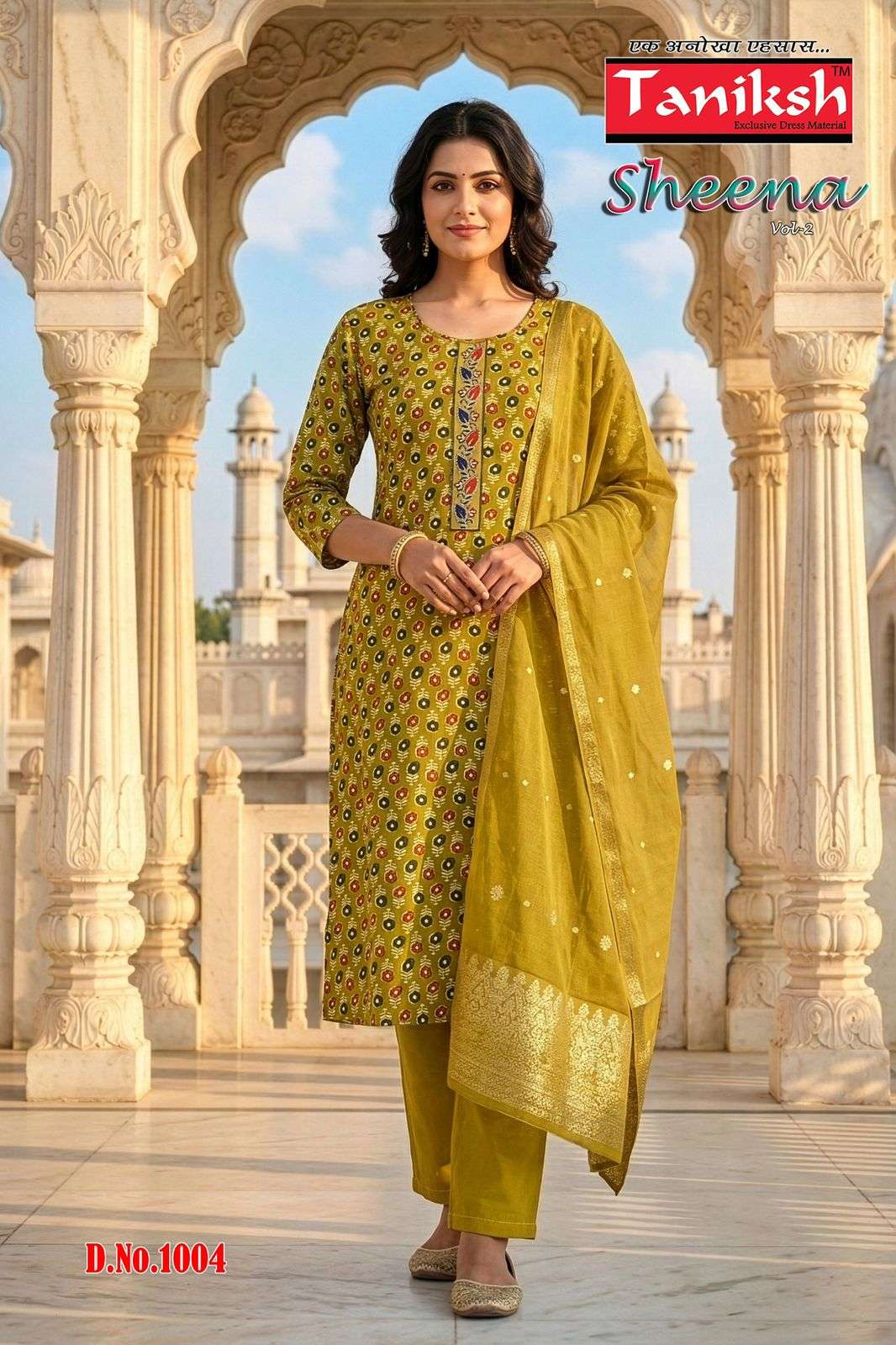 TANIKSH SHEENA VOL-02 1001 TO 1008 SERIES RAYON FOILL PRINTED DRESSES-00140