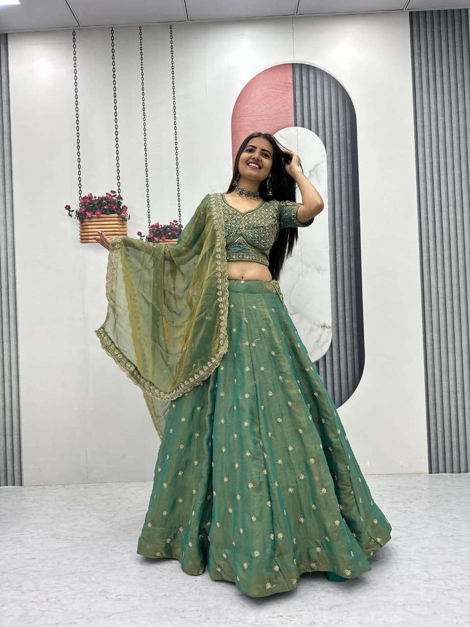 TAPI-320 BY ASLIWHOLESALE SILK EMBROIDERY LEHENGAS-00185