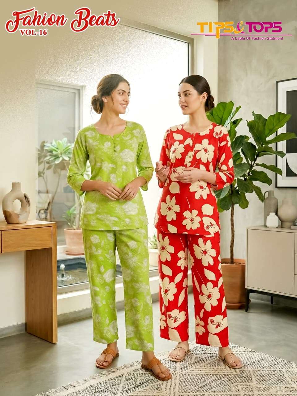 TIPS AND TOPS FASHION BEATS VOL-16 RAYON PRINTED STITCHED CO-ORD SET-00140