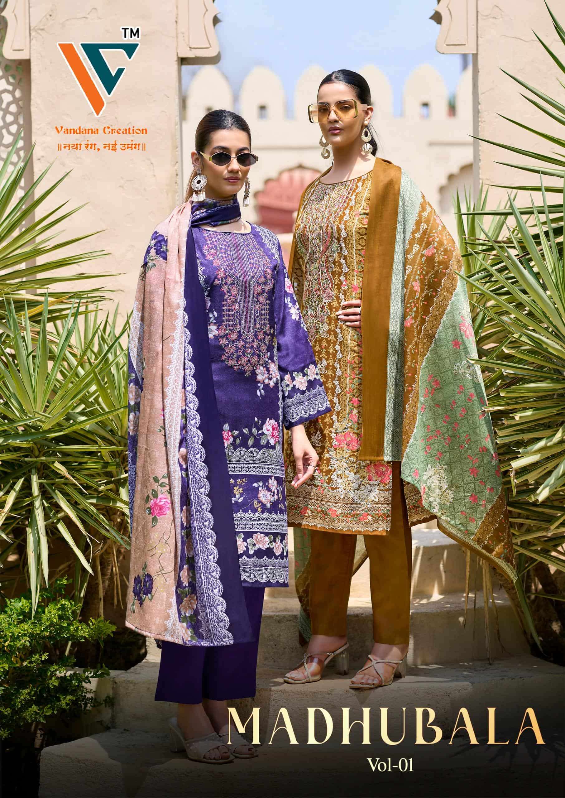 VANDANA CREATION MADHUBALA VOL-01 1001 TO 1008 SERIES COTTON PRINTED SUIT SET-00062