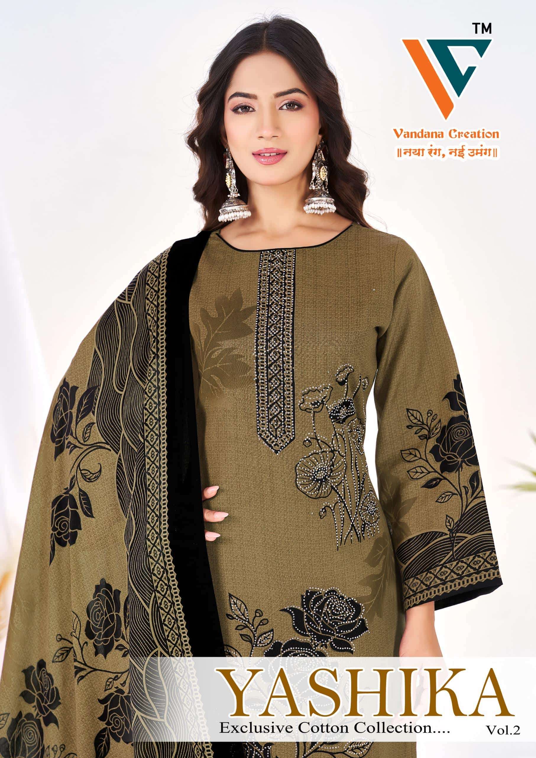 VANDANA CREATION YASHIKA VOL-2 2001 TO 2008 SERIES COTTON PRINTED SUIT SET-00062
