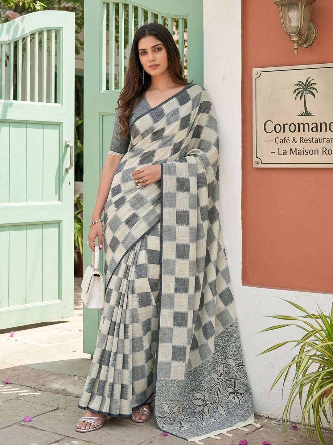 VANYA BY ASLIWHOLESALE 1001 TO 1006 SERIES LINEN SILK PREMIUM PRINTED SAREES-00281