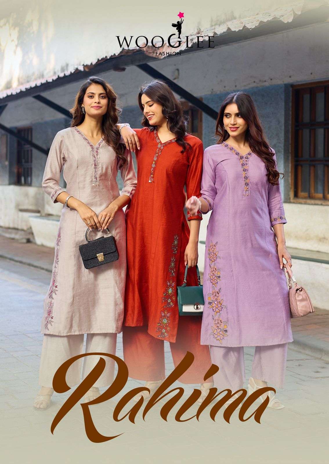WOOGLEE RAHIMA 4001 TO 4006 SERIES VISCOSE EMBROIDERY CO-ORD SET-00014