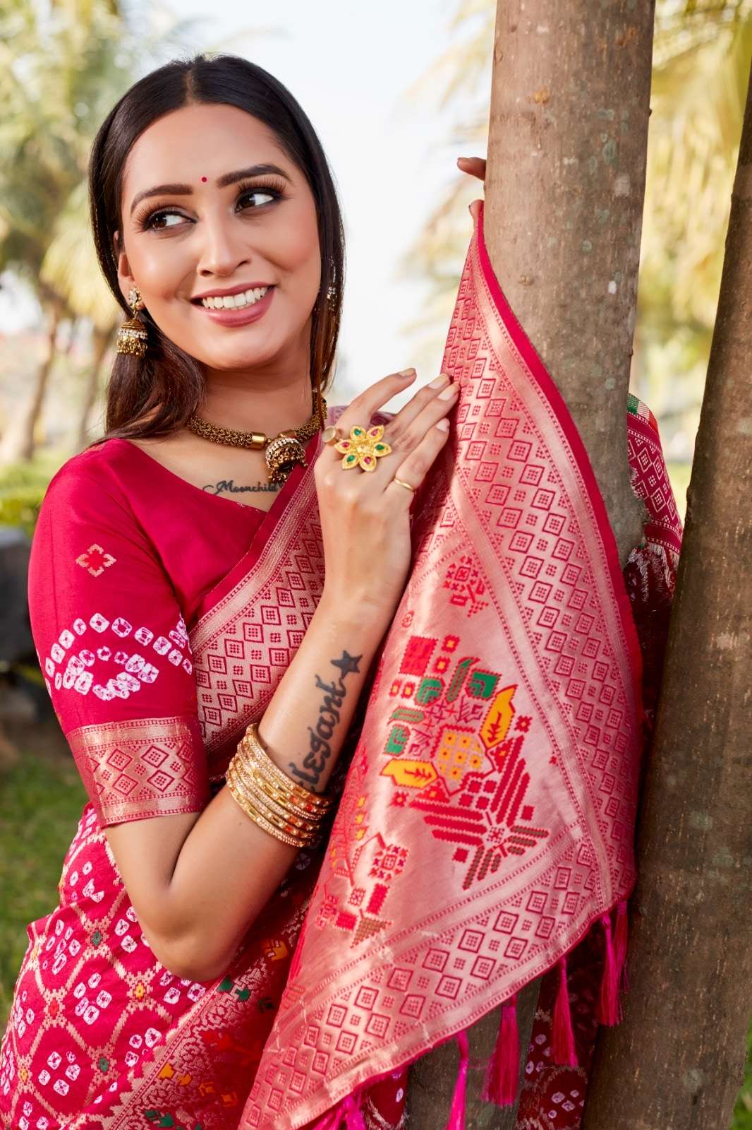 YASHODA BY ASLIWHOLESALE BANDHEJ SILK SAREES-00125