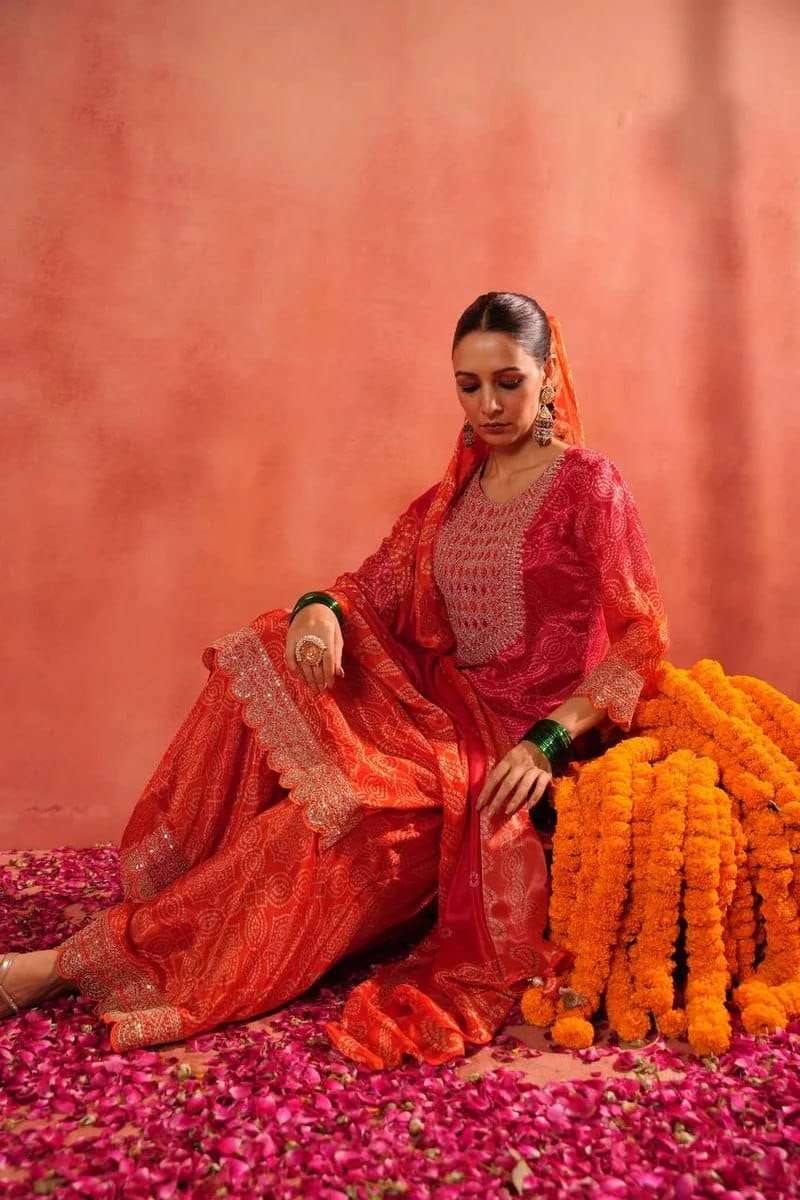 YD-014 BY ASLIWHOLESALE CHINON SILK EMBROIDERY SEQUNCE WORK SHARARA SUITS -00104