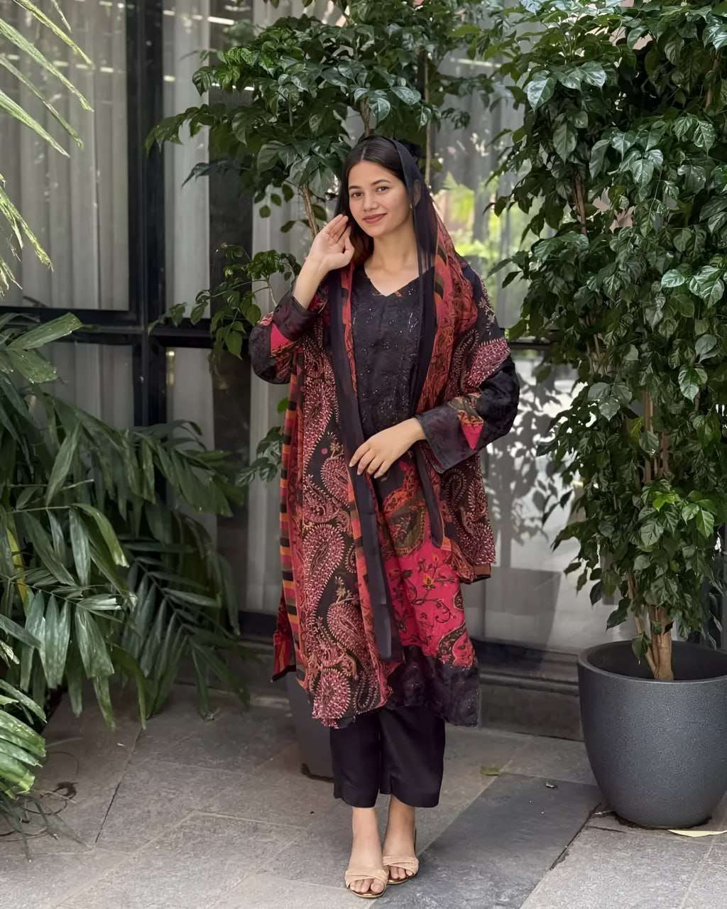 YD-029 BY ASLIWHOLESALE MUSLIN COTTON PRINTED DRESSES-00104
