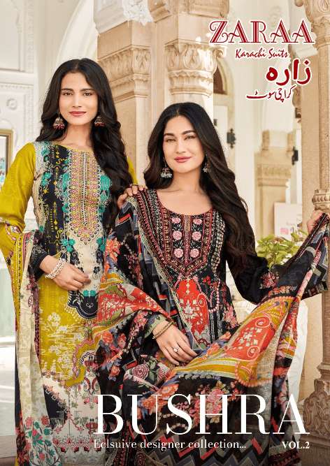 ZARAA BUSHRA VOL-02 2001 TO 2008 SERIES SOFT COTTON PRINTED DRESSES-00201