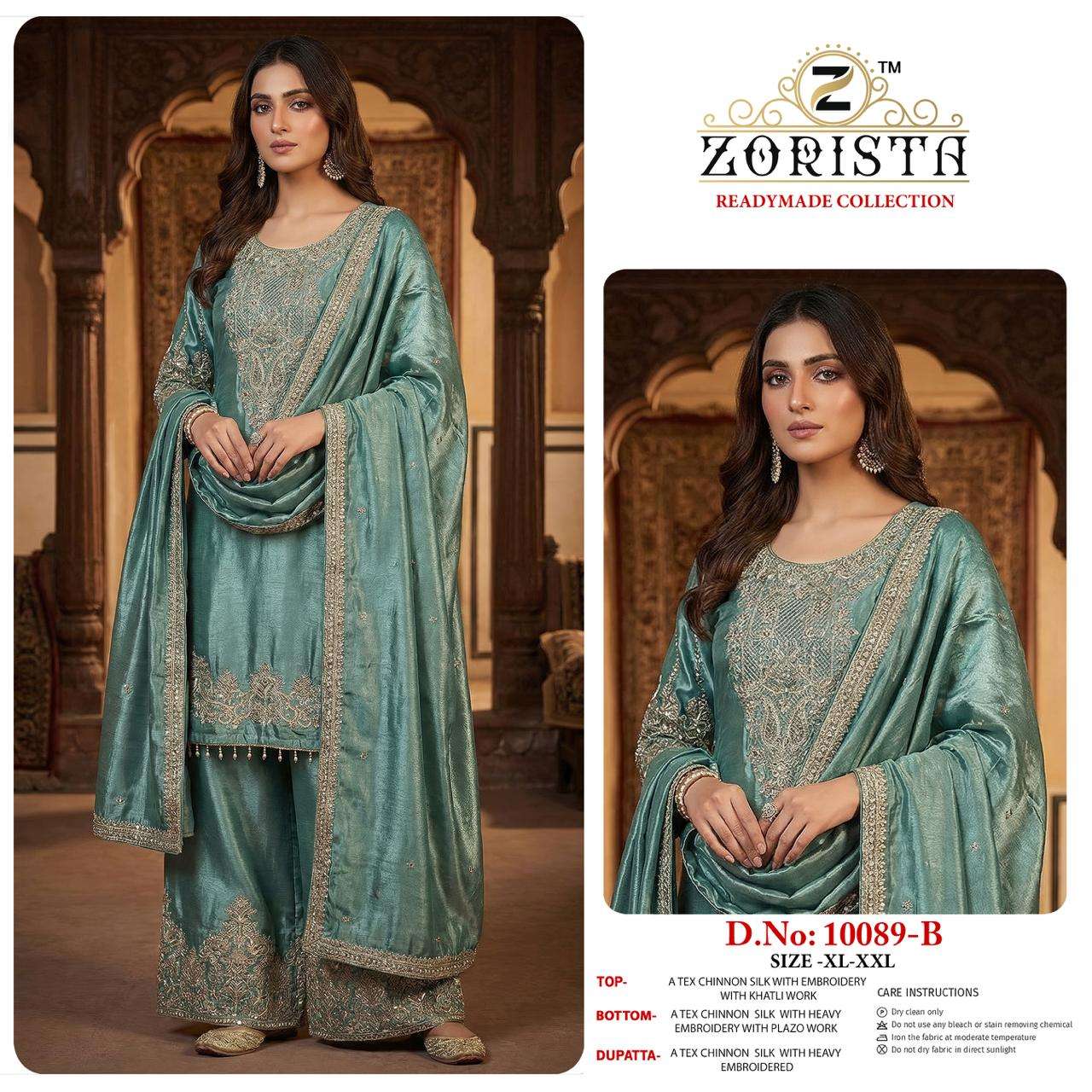 ZORISTA 10089 A TO D SERIES CHINON SILK EMBROIDERY PAKISTANI STITCHED SUIT-00201