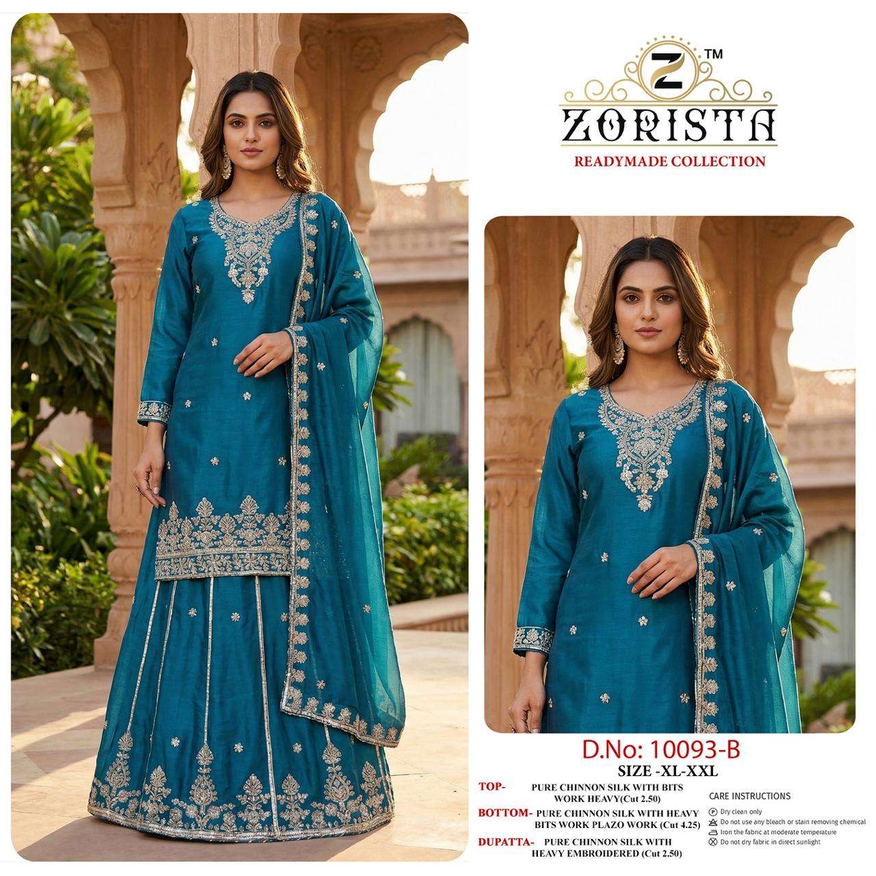 ZORISTA 10093 A TO D SERIES CHINON SILK EMBROIDERY PAKISTANI SUITS SET-00201