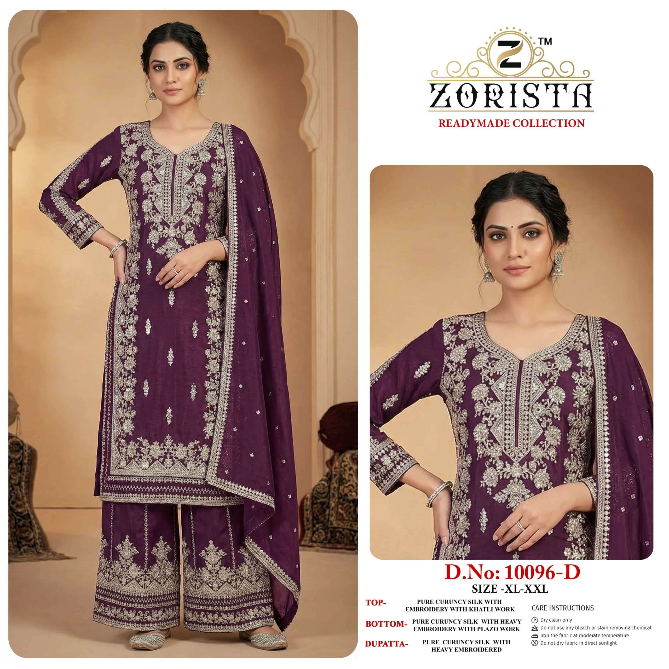 ZORISTA 10096 A TO D SERIES CURUNCY SILK WITH EMBRODERY DRESSES - 00201
