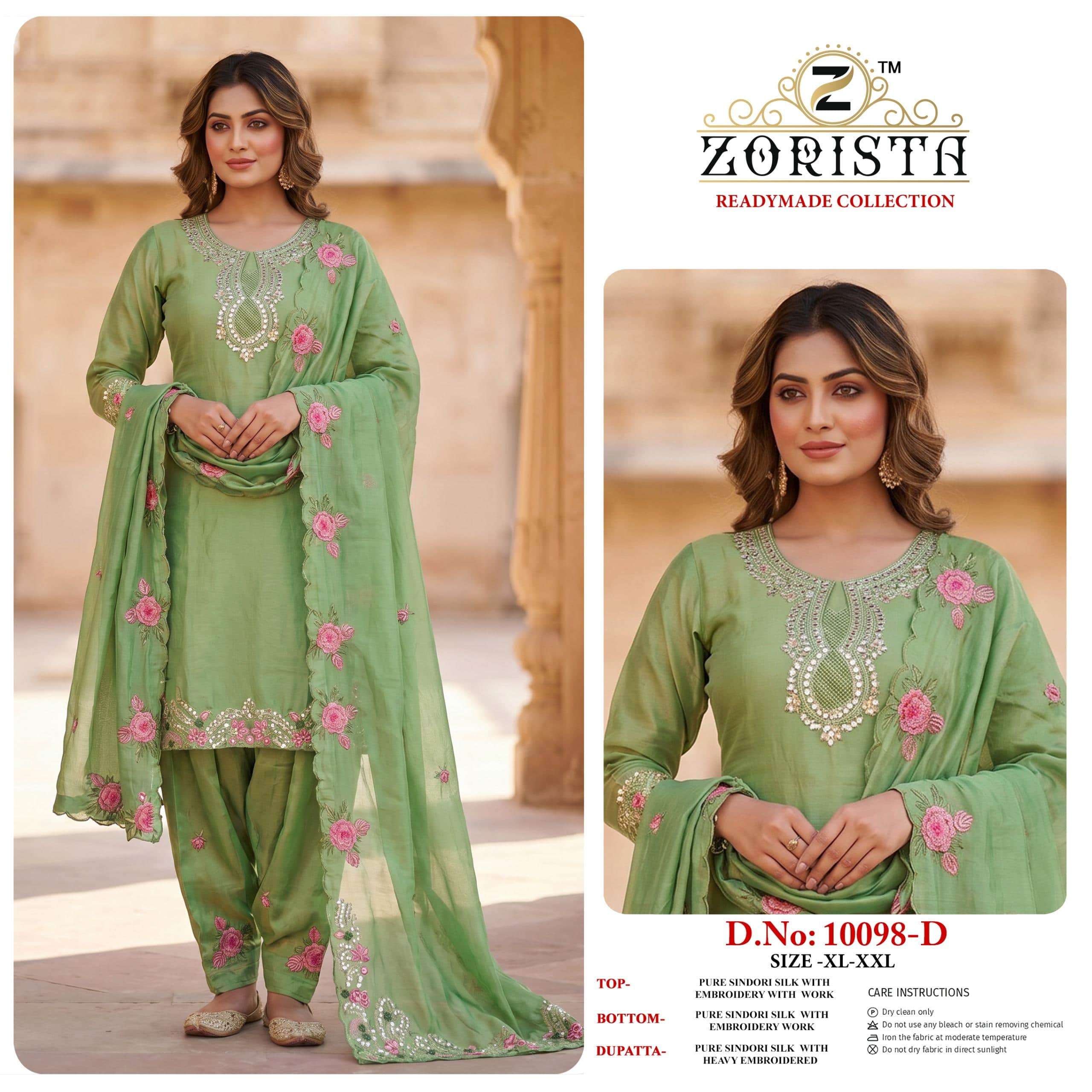 ZORISTA 10098 A TO D SERIES FANCY SILK EMBROIDERY STITCHED DRESSES-00011