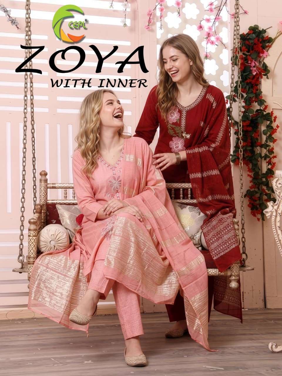 ZOYA BY ASLIWHOLESALE VATICAN SILK STITCHED DRESSES - 00320