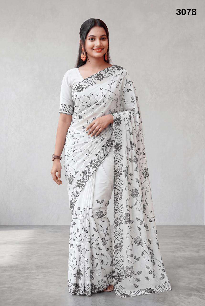 3078 COLOUR BY ASLIWHOLESALE VICHITRA SILK PRINTED SAREES-00103