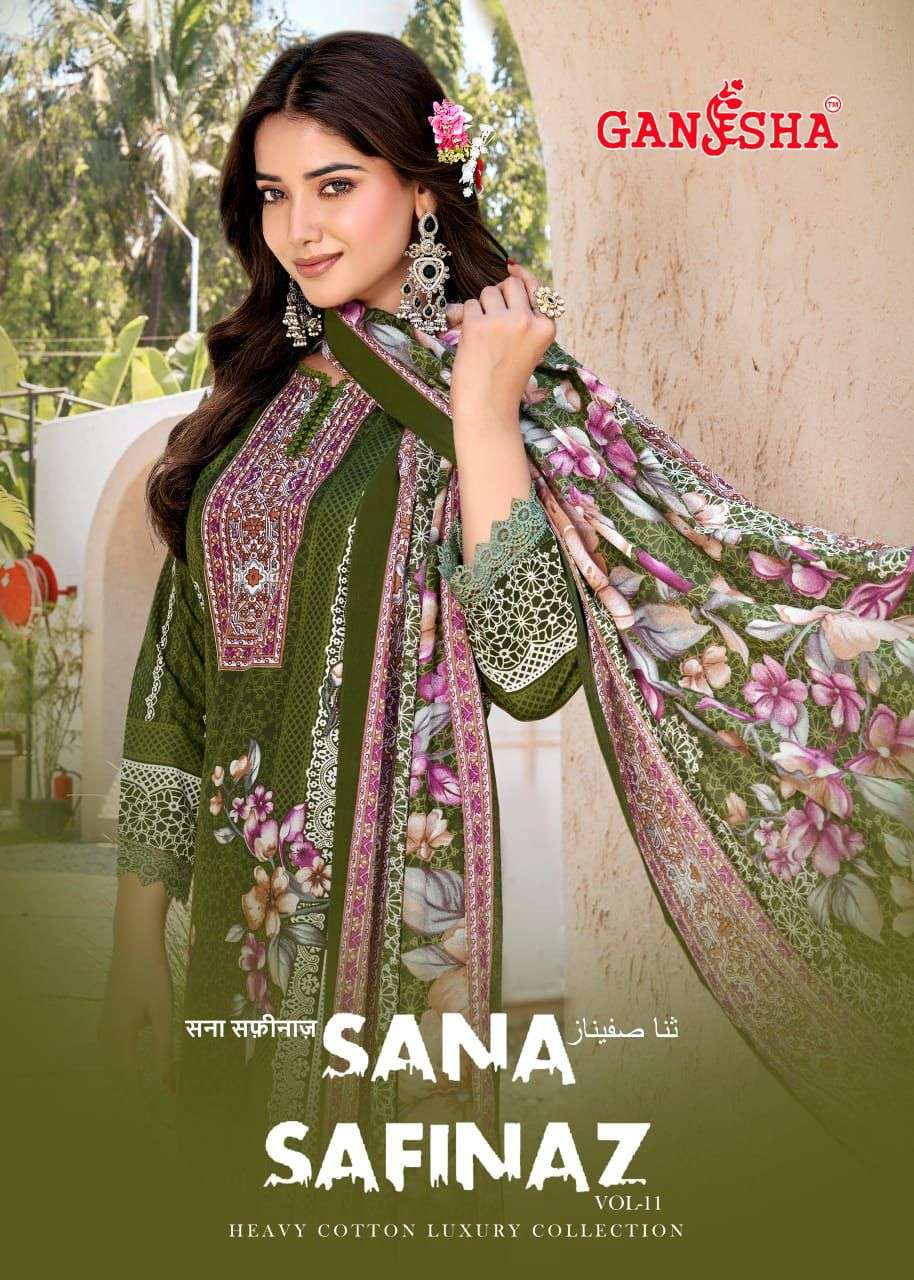 GANESHA SANA SAFINA VOL-11 1007 TO 1014 SERIES COTTON PRINTED PAKISTANI SUIT SET-00062