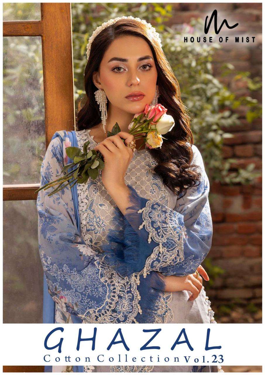 HOUSE OF MIST GHAZAL VOL-23 221 TO 226 SERIES COTTON PRINTED PAKISTANI SUIT SET-00201