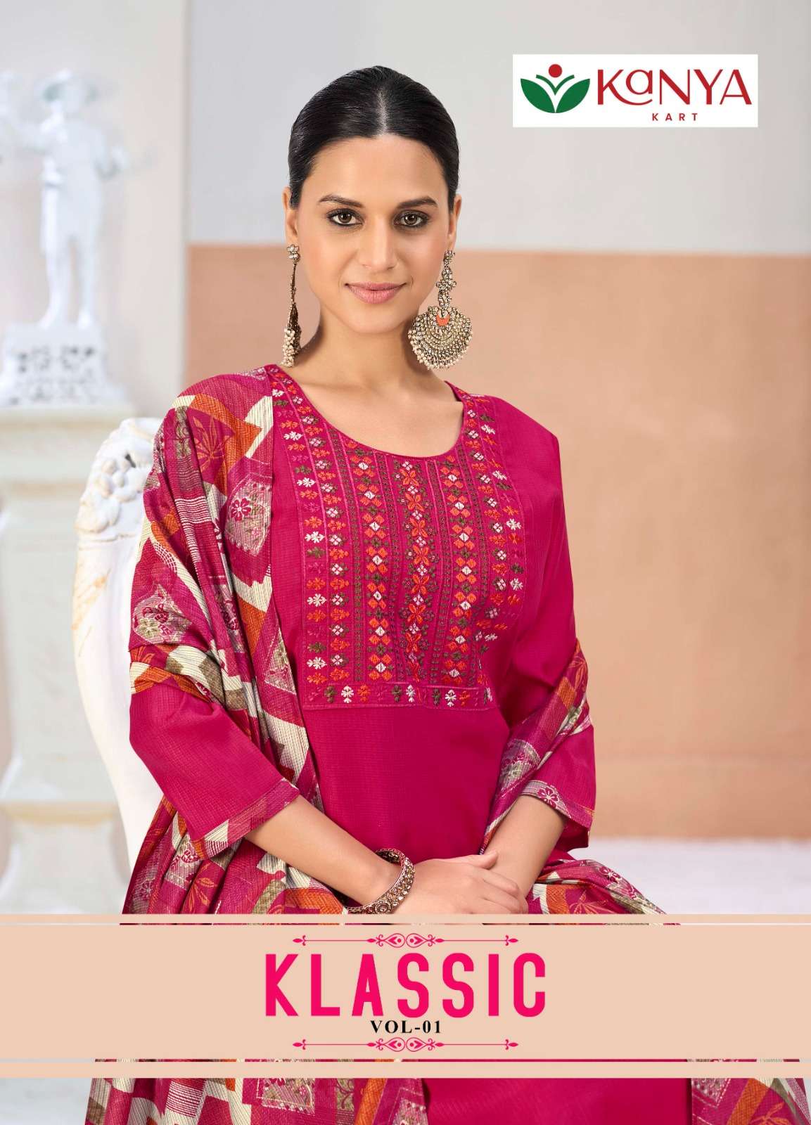 KANYA KART KLASSIC VOL-1 1001 TO 1008 SERIES BERLIN SILK EMBROIDERY STITCHED DRESSES - 00320
