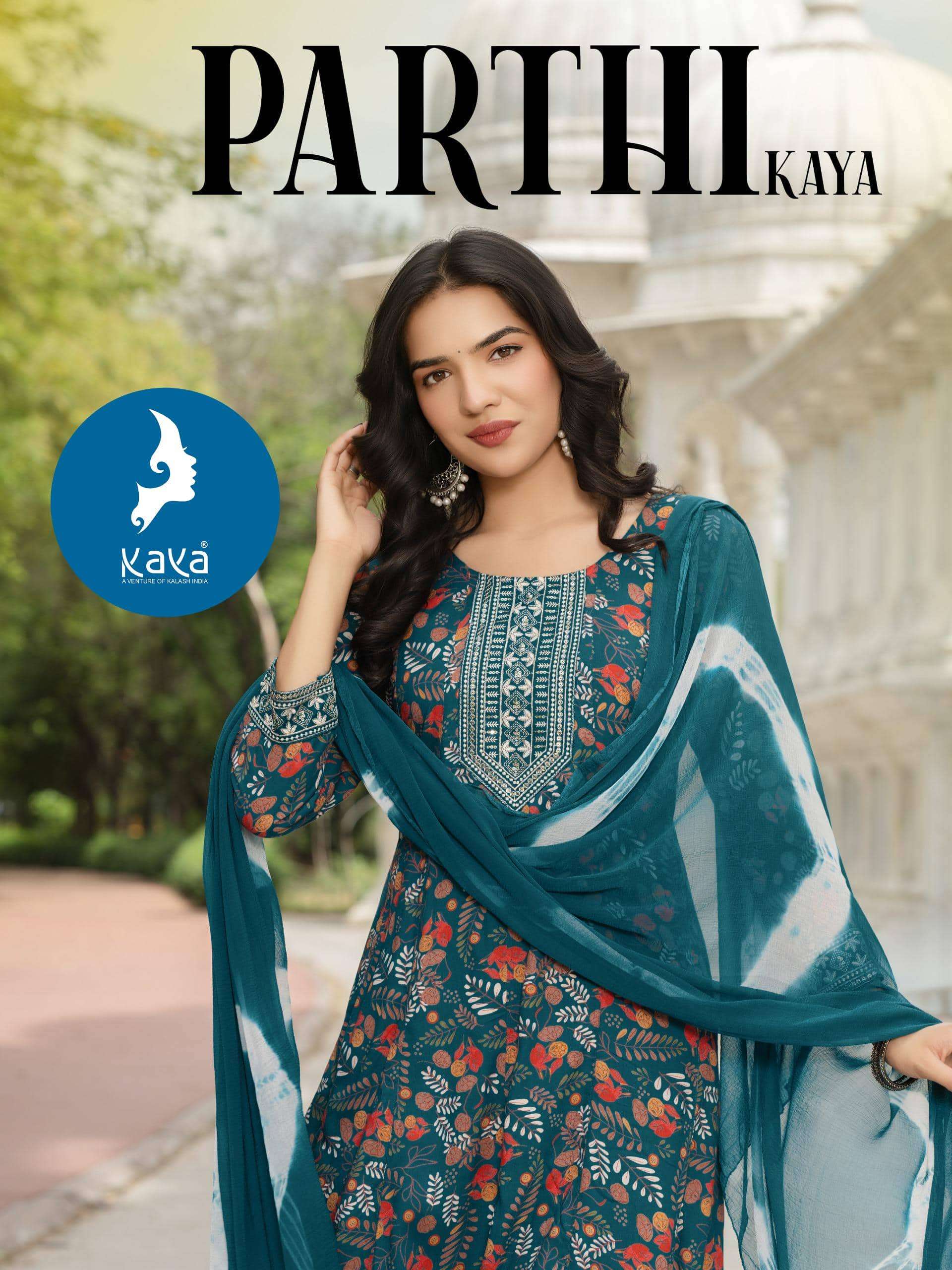 KAYA PARTHI 01 TO 06 SERIES RAYON PRINTED STITCHED KURTI SET-00140