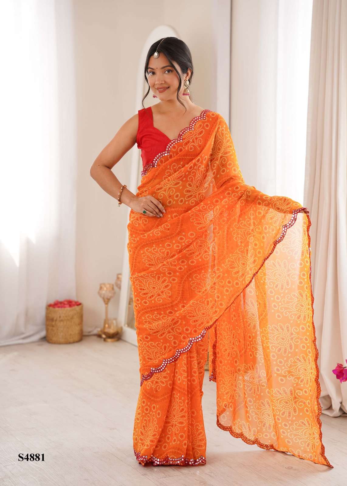 MAHOTSAV AADHIRAI S-4880 TO S-4883 SERIES GEORGETTE PRINTED SAREES-00276