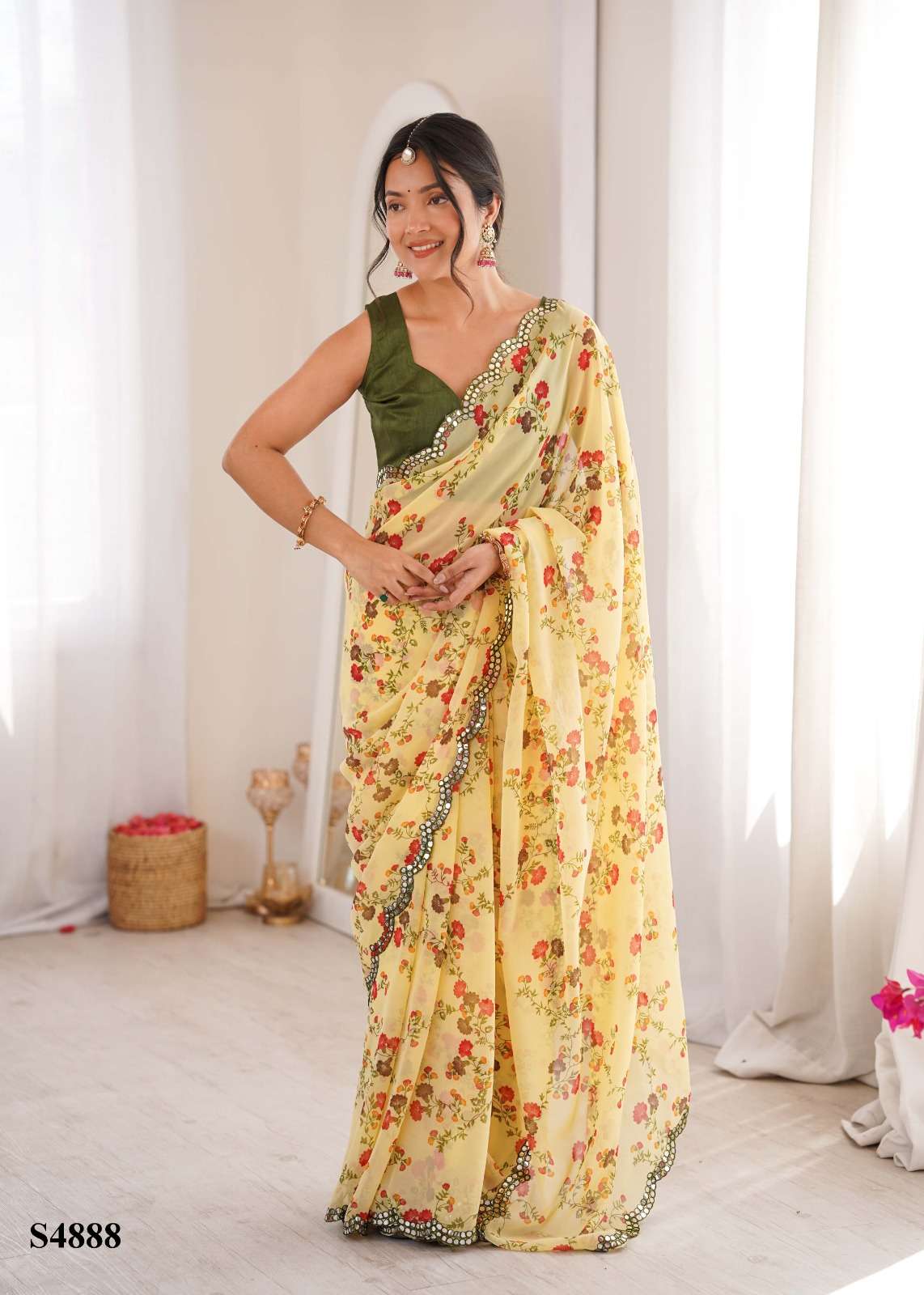 MAHOTSAV AAMANI S-4884 TO S-4888 SERIES PREMIUM GEORGETTE PRINTED SAREES-00276