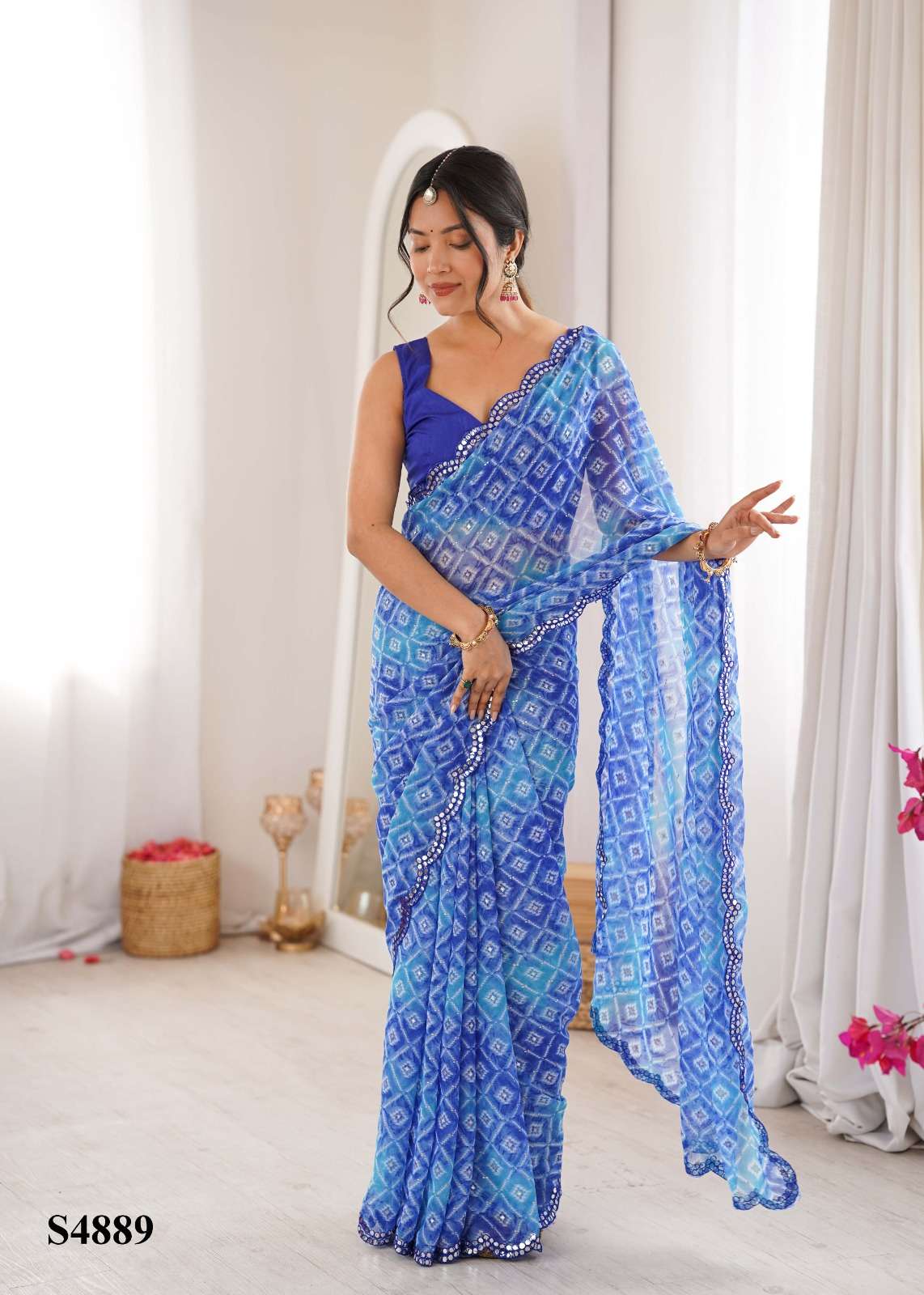 MAHOTSAV ABHITHA S-4889 TO S-4892 SERIES GEORGETTE PRINTED PREMIUM SAREES-00276