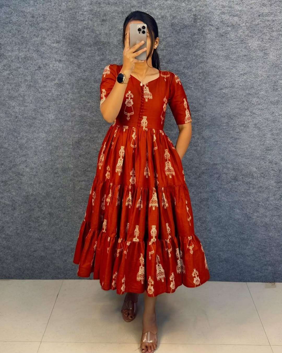 MC 1089 BY ASLIWHOLESALE MUSLIN COTTON PRINTED GOWN-00249
