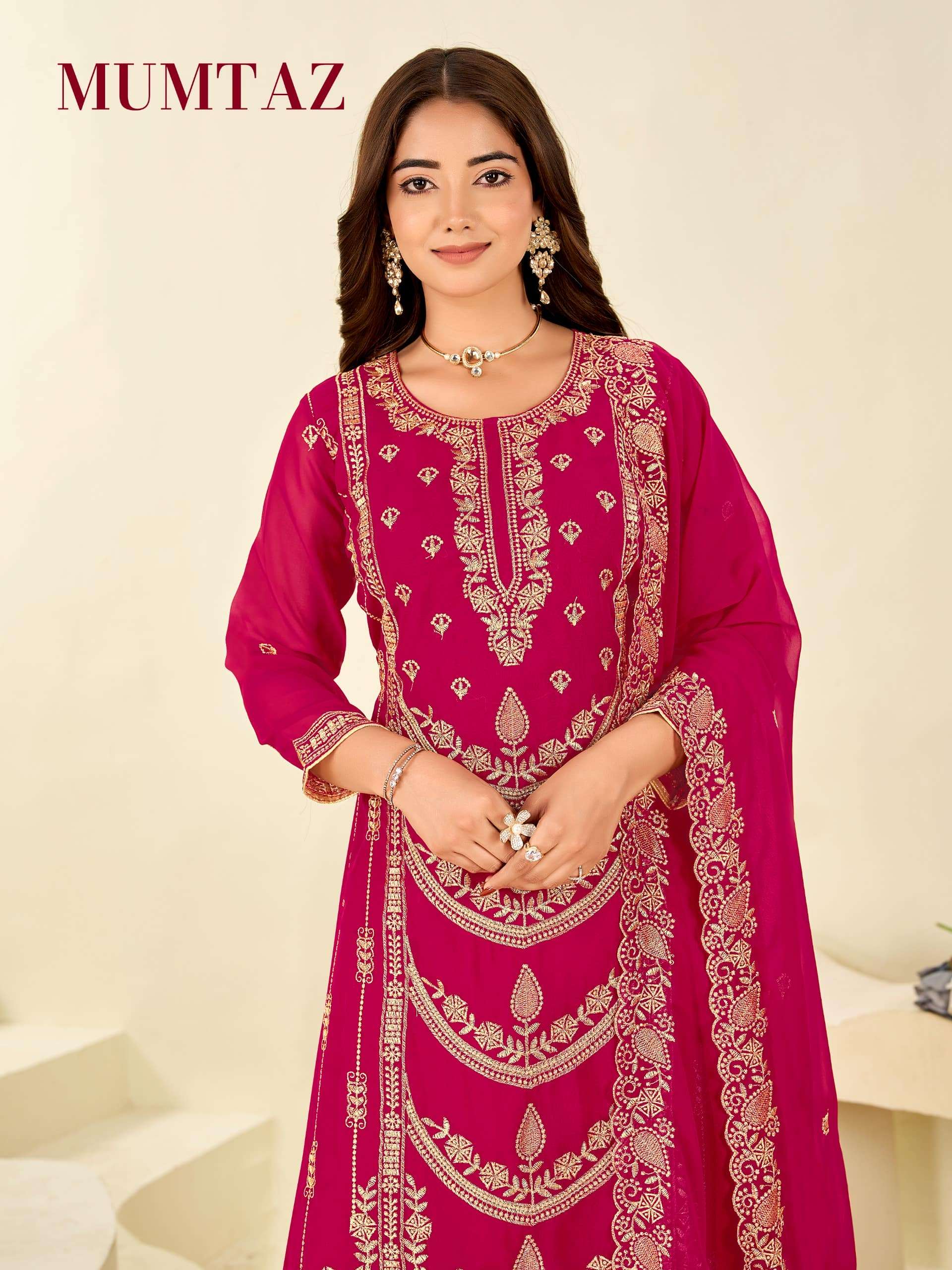 MUKESH MUMTAZ 1001 TO 1006 SERIES GEORGETTE WITH EMBROIDERY DRESSE - 00097