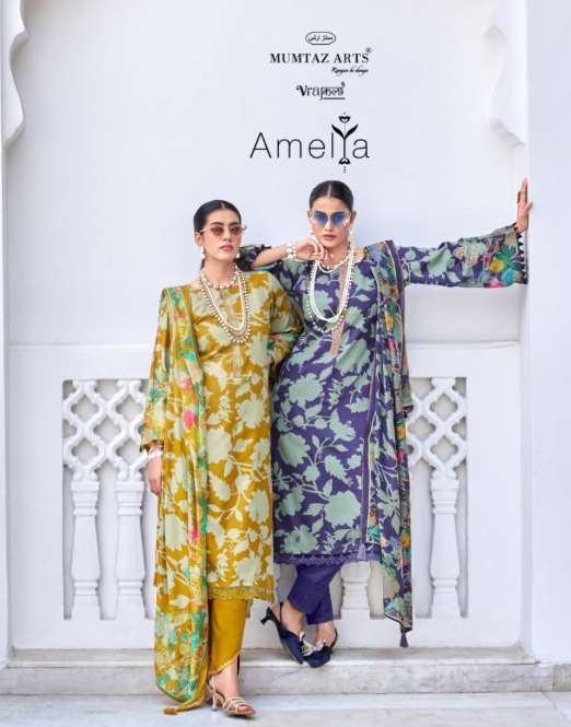 MUMTAZ ARTS AMELIA 1001 TO 1006 SERIES VISCOSE PRINTED PAKISTANI DRESSES SET-00011