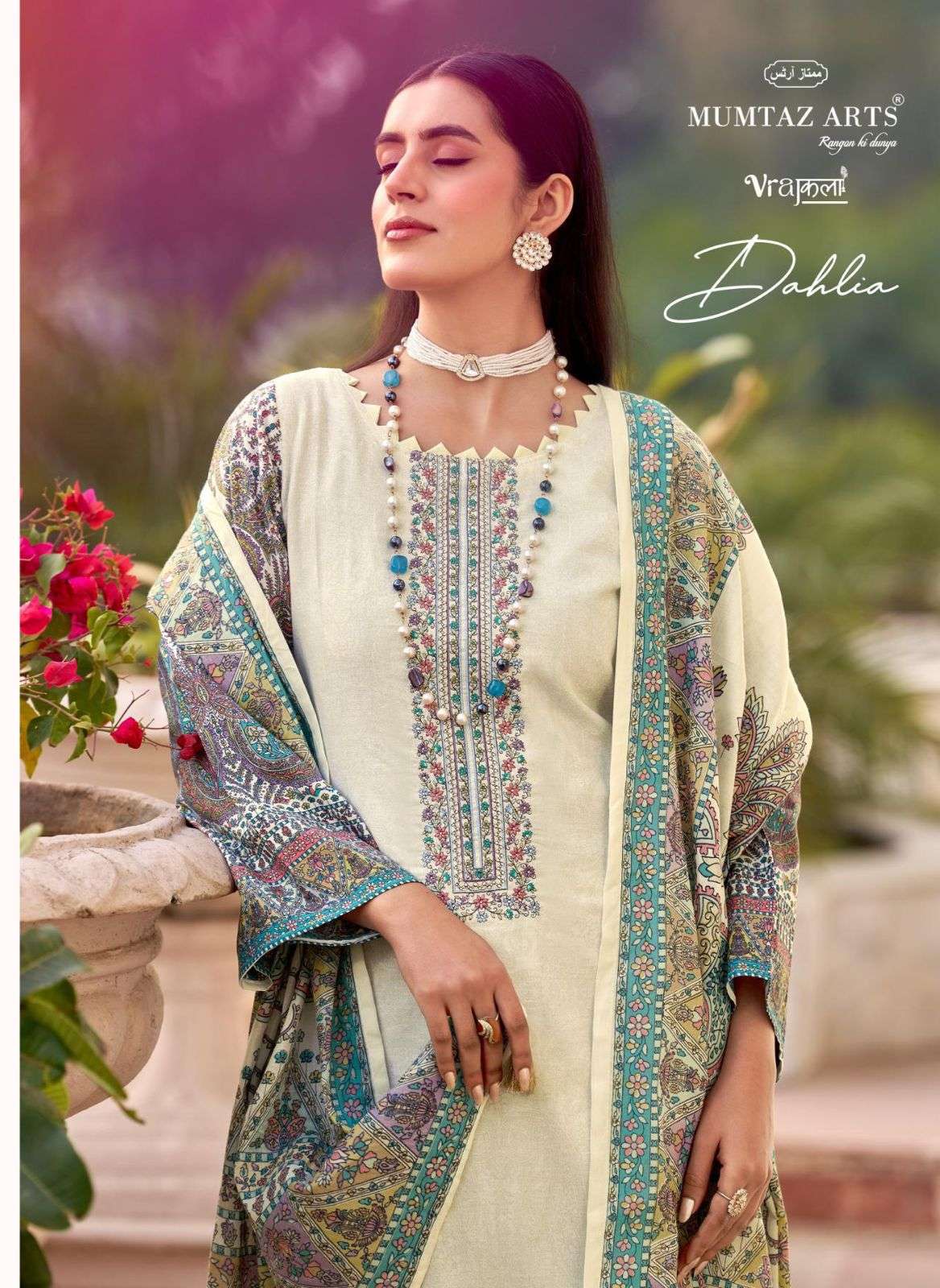 MUMTAZ ARTS DAHLIA 1001 TO 1006 SERIES PREMIUM VISCOSE PRINTED PAKISTANI SUIT SET-00011