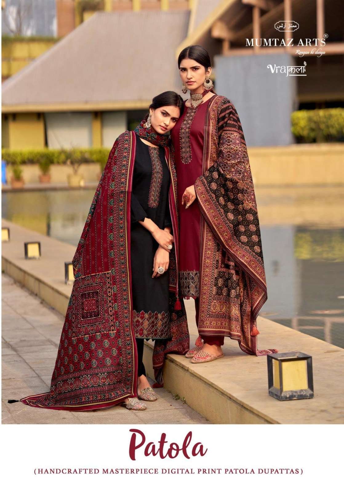 MUMTAZ ARTS PATOLA 1001 TO 1004 SERIES VISCOSE JAAM PRINTED DRESSES-00062