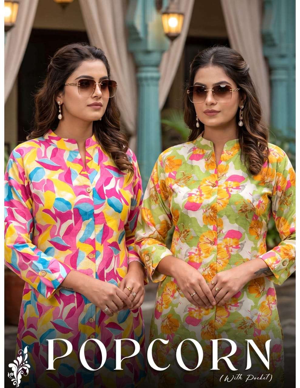 POPCORN BY ASLIWHOLESALE RAYON PRINTED STITCHED CO-ORD SET - 00320