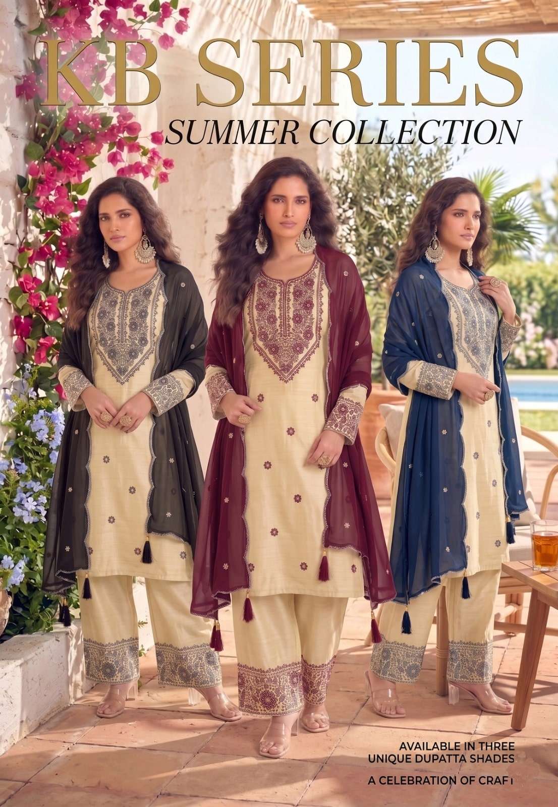 SENHORA KB-4111 A TO C SERIES COTTON HEAVY EMBROIDERY SEMI-STITCHED DRESSES-00035