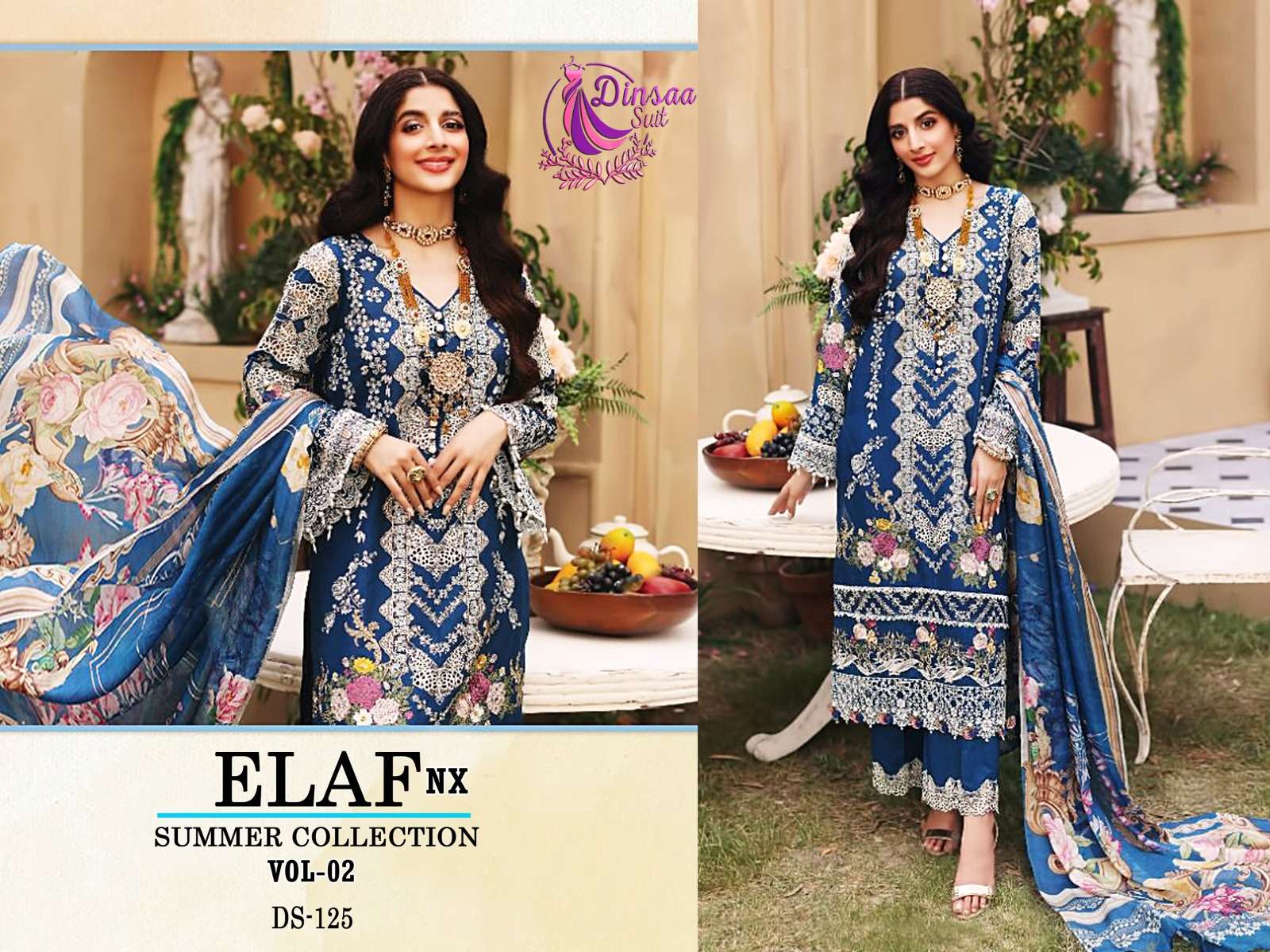 ELAF SUMMER COLLECTION VOL2 NX BY DINSAA SUIT COTTON PAKISTANI DRESSES