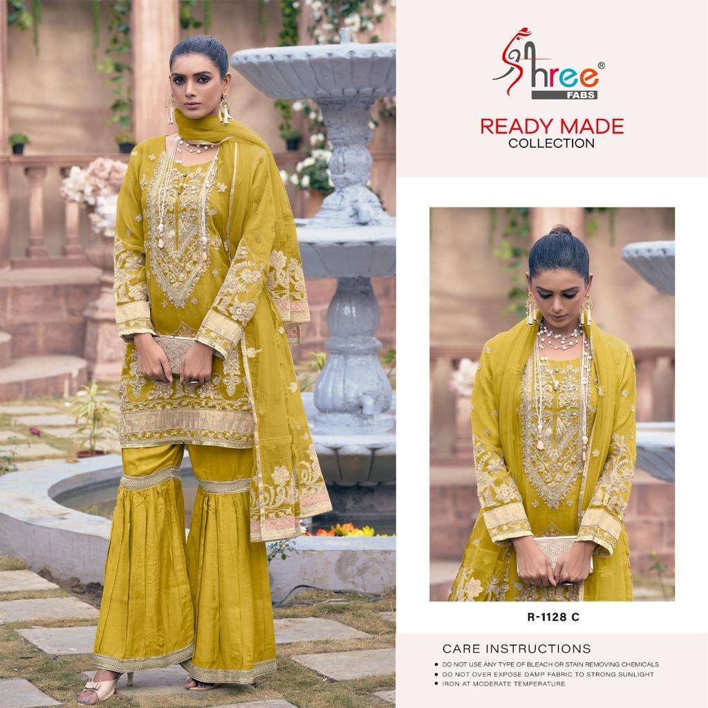 R-1128 COLOURS BY SHREE FABS ORGANZA EMBROIDERY STITCHED PAKISTANI DRESSES