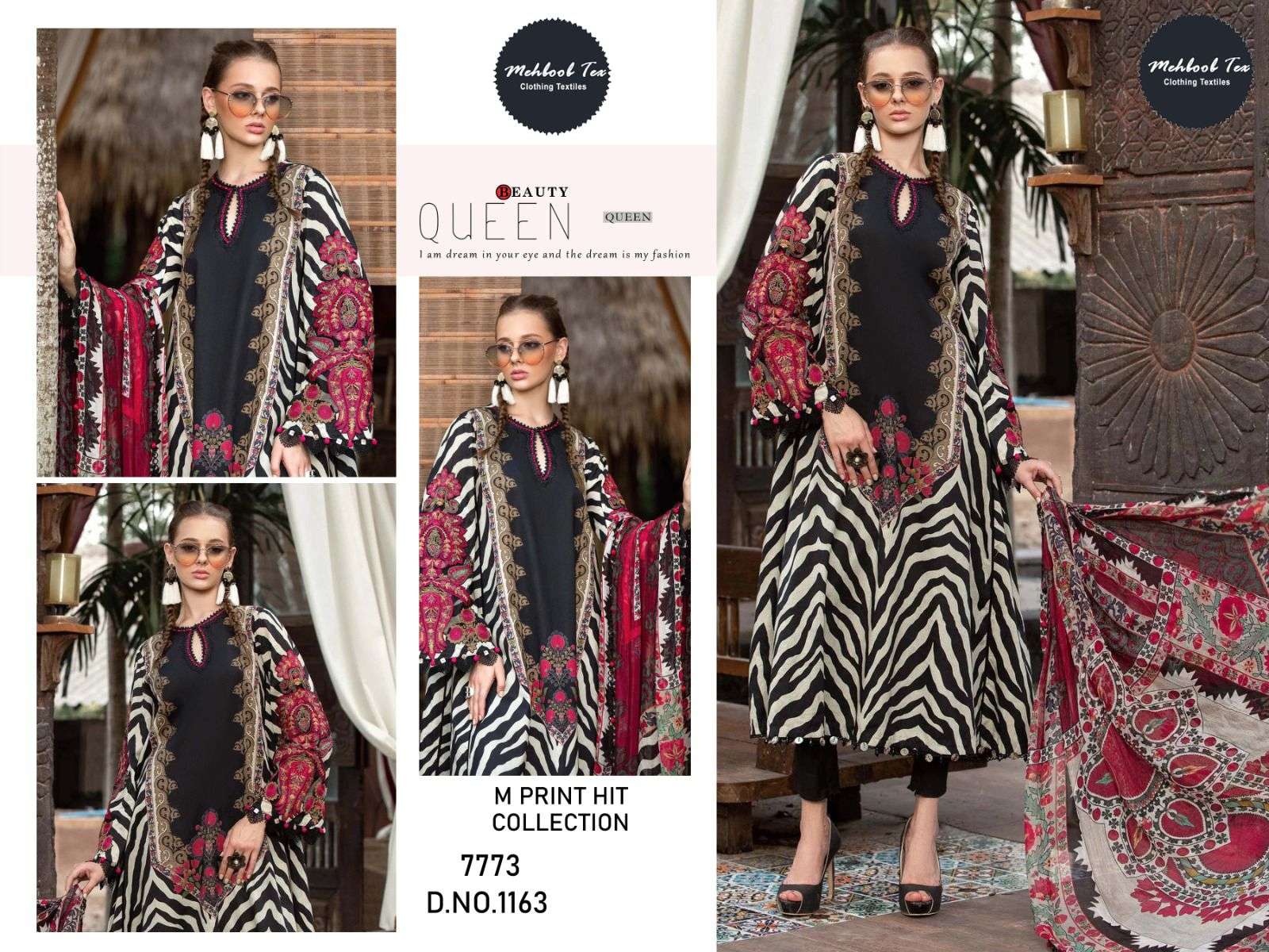 M PRINT HIT COLLECTION BY MEHBOOB TEX HEAVY COTTON EMBROIDERED DRESS